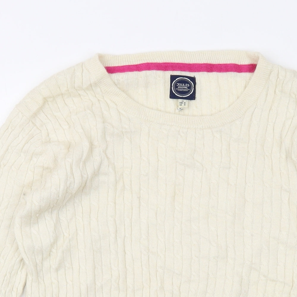 Joules Womens Ivory Crew Neck Viscose Pullover Jumper Size 12