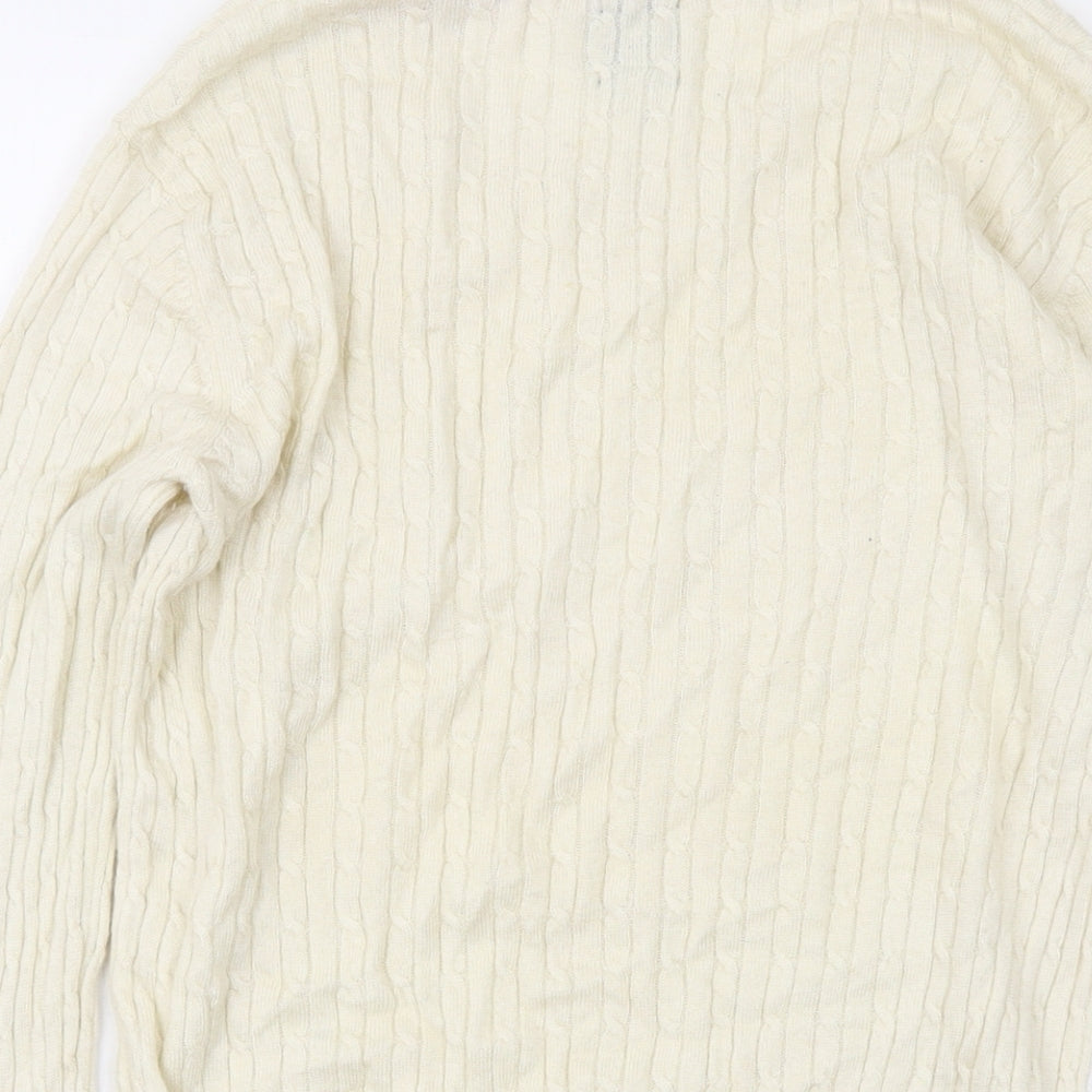 Joules Womens Ivory Crew Neck Viscose Pullover Jumper Size 12