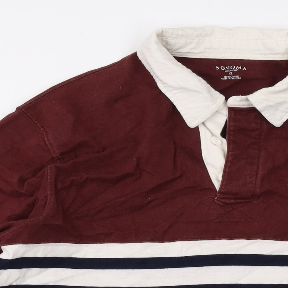 Sonoma Mens Red Cotton Pullover Sweatshirt Size XL