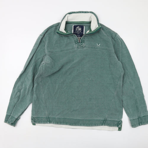 Crew Clothing Mens Green Cotton Pullover Sweatshirt Size L