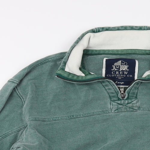 Crew Clothing Mens Green Cotton Pullover Sweatshirt Size L