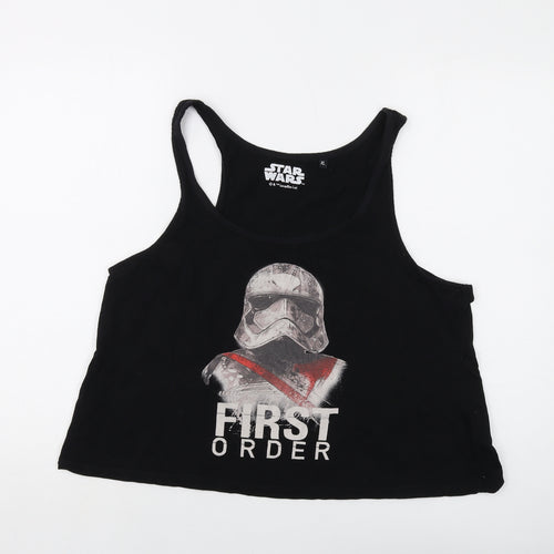 Satar Wars Womens Black Cotton Basic Tank Size XL Round Neck