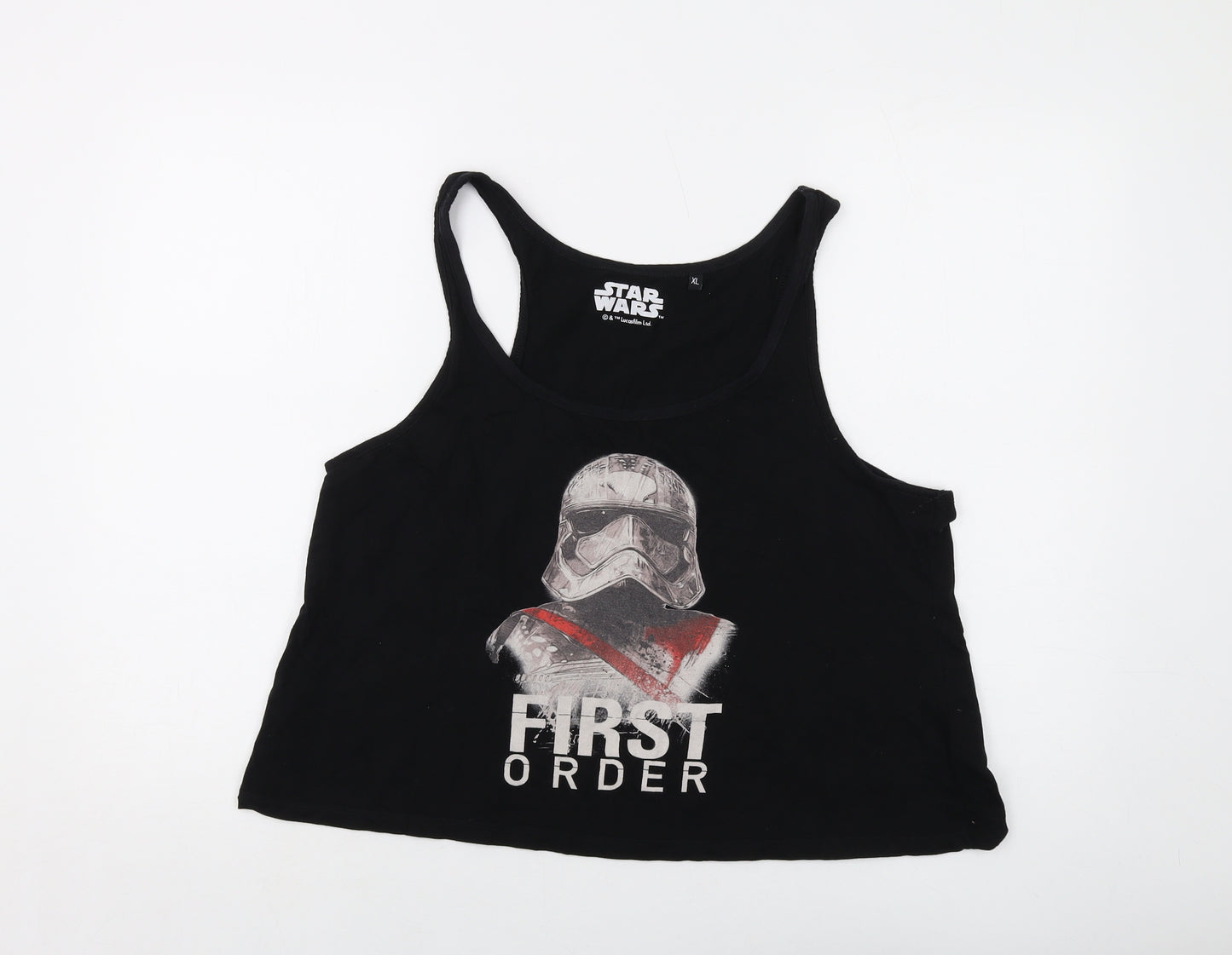 Satar Wars Womens Black Cotton Basic Tank Size XL Round Neck