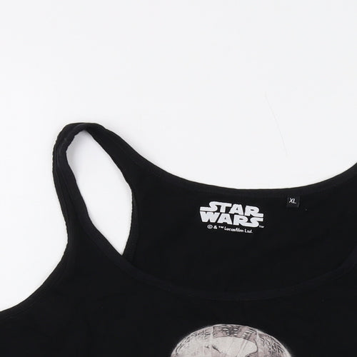 Satar Wars Womens Black Cotton Basic Tank Size XL Round Neck