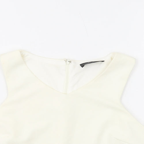 AX Paris Womens Ivory Polyester Basic Tank Size 14 V-Neck