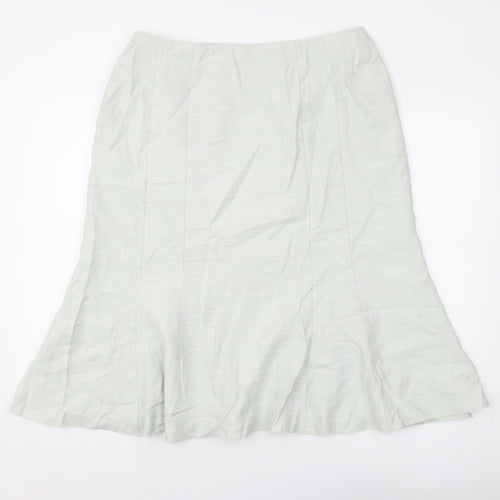 Jacques Vert Womens Green Polyester Flare Skirt Size 16 Zip