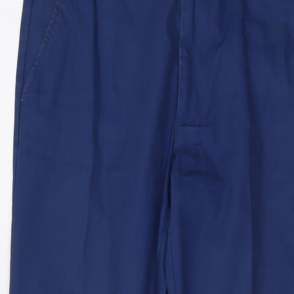 Howick Mens Blue Cotton Chino Trousers Size 32 in L30 in Regular Button