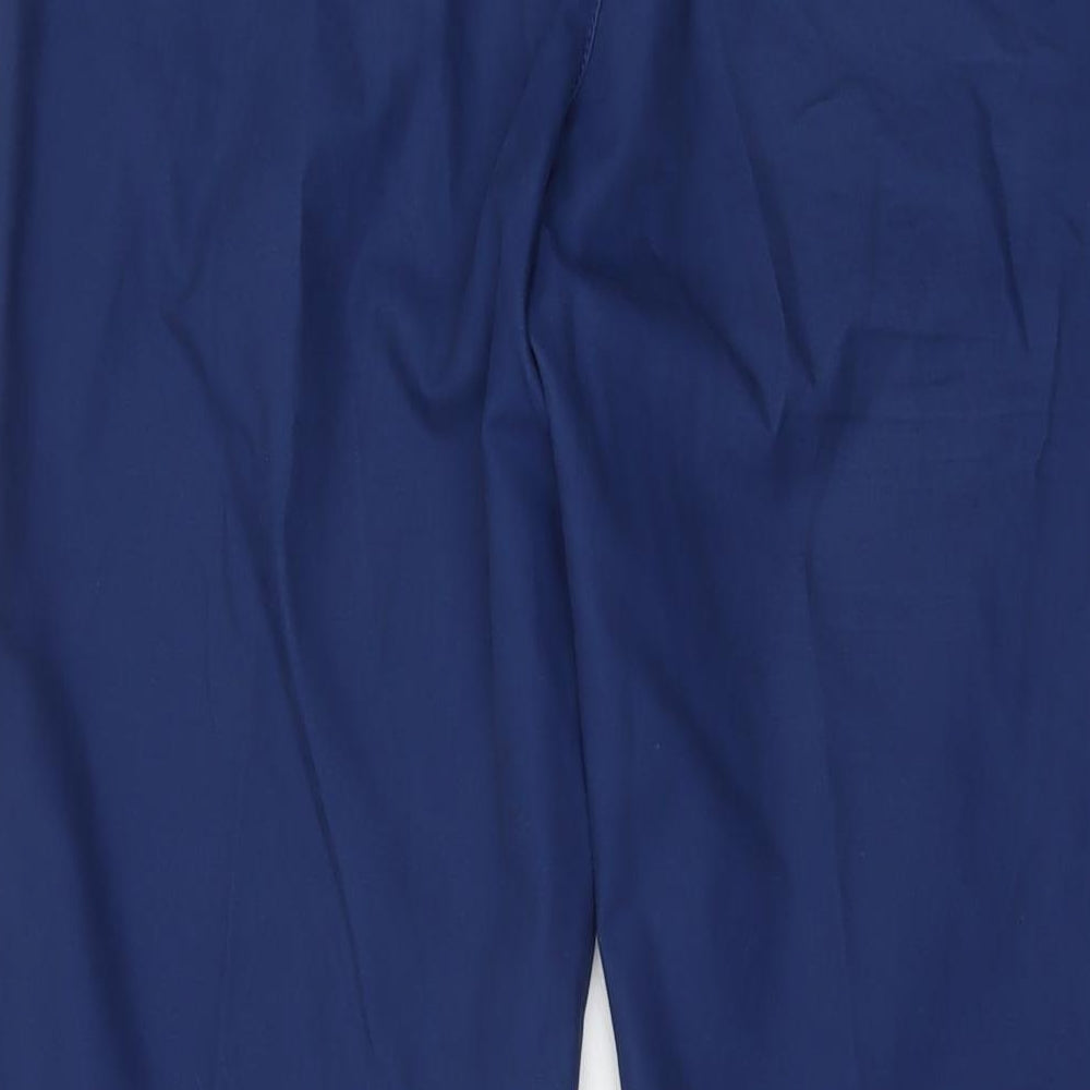 Howick Mens Blue Cotton Chino Trousers Size 32 in L30 in Regular Button