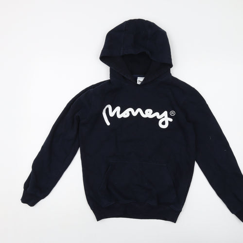 Money Boys Blue Cotton Pullover Hoodie Size 12-13 Years Pullover