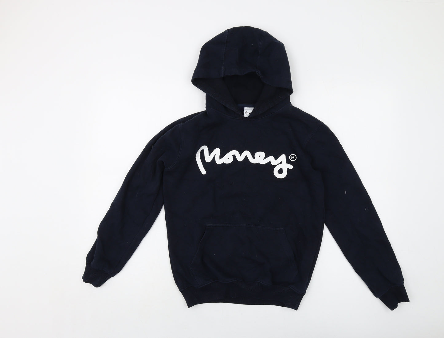 Money Boys Blue Cotton Pullover Hoodie Size 12-13 Years Pullover