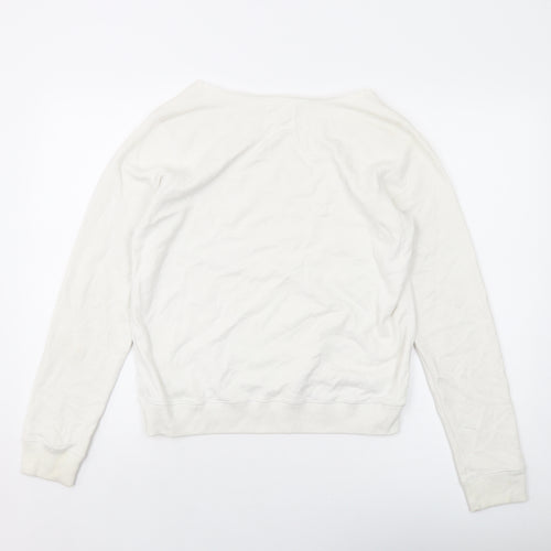 Jack Wills Womens White Cotton Pullover Sweatshirt Size 12 Pullover