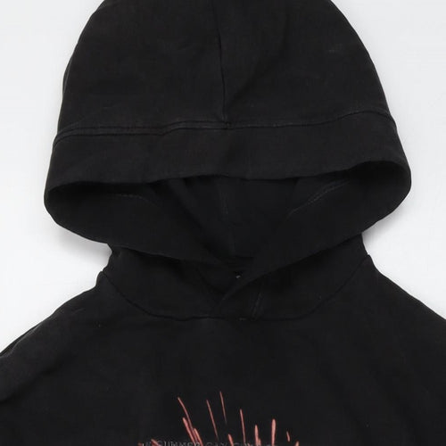 Stranger Things Mens Black Cotton Pullover Hoodie Size S