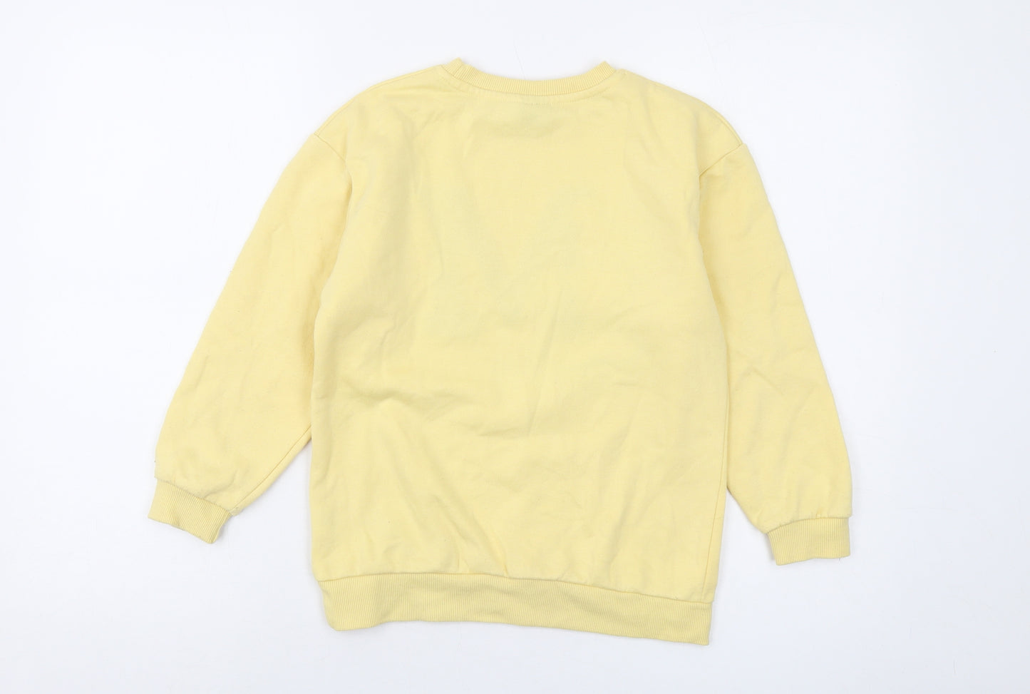 Disney Girls Yellow Cotton Pullover Sweatshirt Size 7-8 Years Pullover