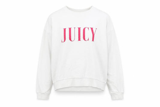 Juicy Couture Girls White Cotton Pullover Sweatshirt Size 14-15 Years Pullover