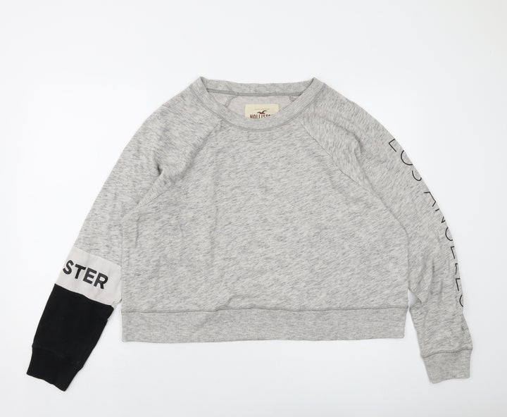 Hollister Womens Grey Cotton Pullover Sweatshirt Size L Pullover