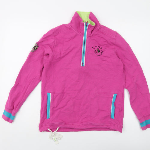 Toggi Womens Pink Cotton Pullover Sweatshirt Size 10 Zip