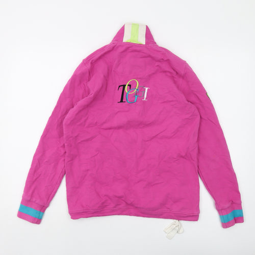 Toggi Womens Pink Cotton Pullover Sweatshirt Size 10 Zip