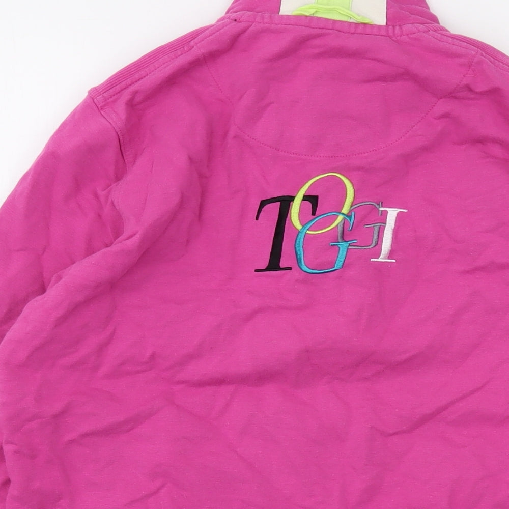 Toggi Womens Pink Cotton Pullover Sweatshirt Size 10 Zip