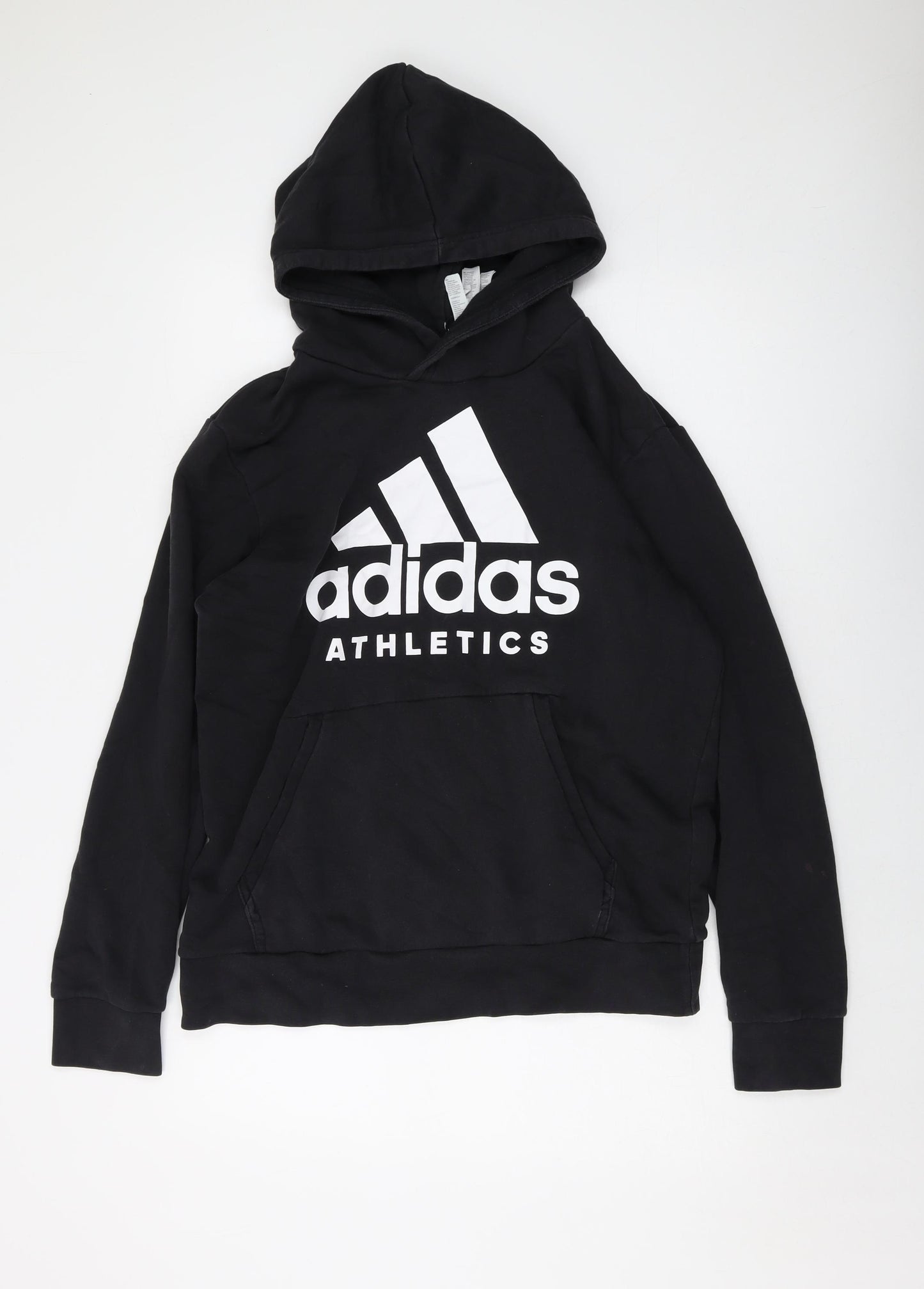 adidas Mens Black Cotton Pullover Hoodie Size L