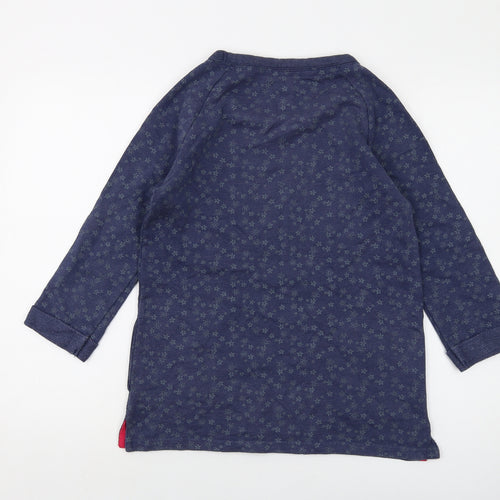 Cameo Rose Womens Blue Geometric Cotton Pullover Sweatshirt Size S Pullover