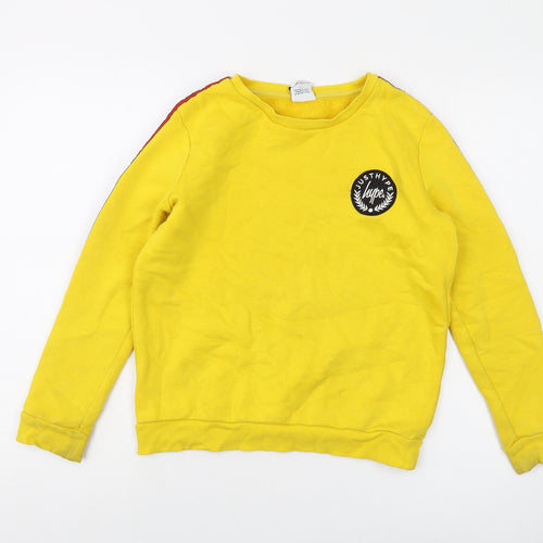 Hype Boys Yellow Cotton Pullover Sweatshirt Size 13 Years Pullover