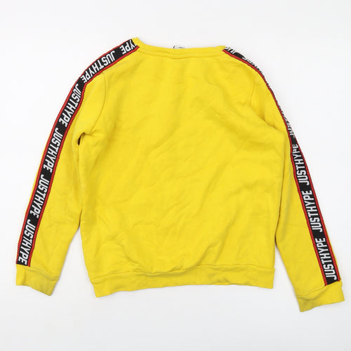Hype Boys Yellow Cotton Pullover Sweatshirt Size 13 Years Pullover