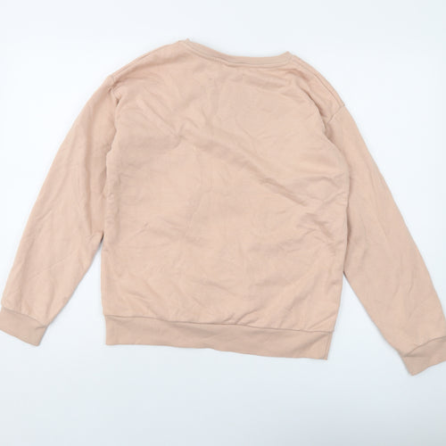 Disney Girls Pink Cotton Pullover Sweatshirt Size 13-14 Years Pullover - Stitch