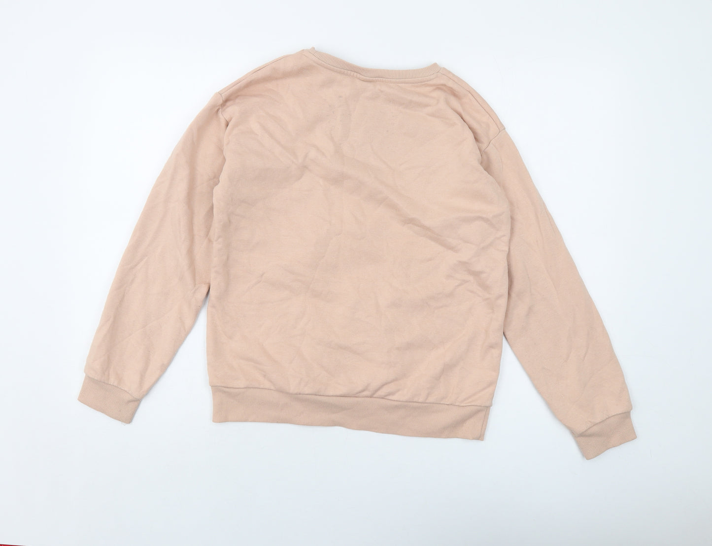 Disney Girls Pink Cotton Pullover Sweatshirt Size 13-14 Years Pullover - Stitch