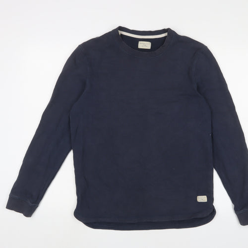 Selected Homme Mens Blue Cotton Pullover Sweatshirt Size M