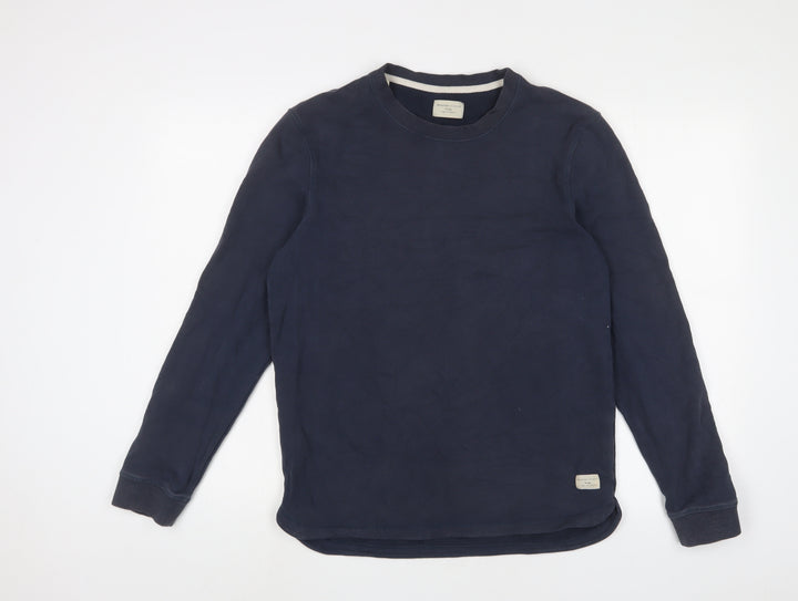 Selected Homme Mens Blue Cotton Pullover Sweatshirt Size M