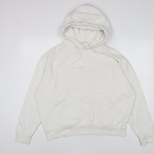 Weekday Womens White Cotton Pullover Hoodie Size S Pullover