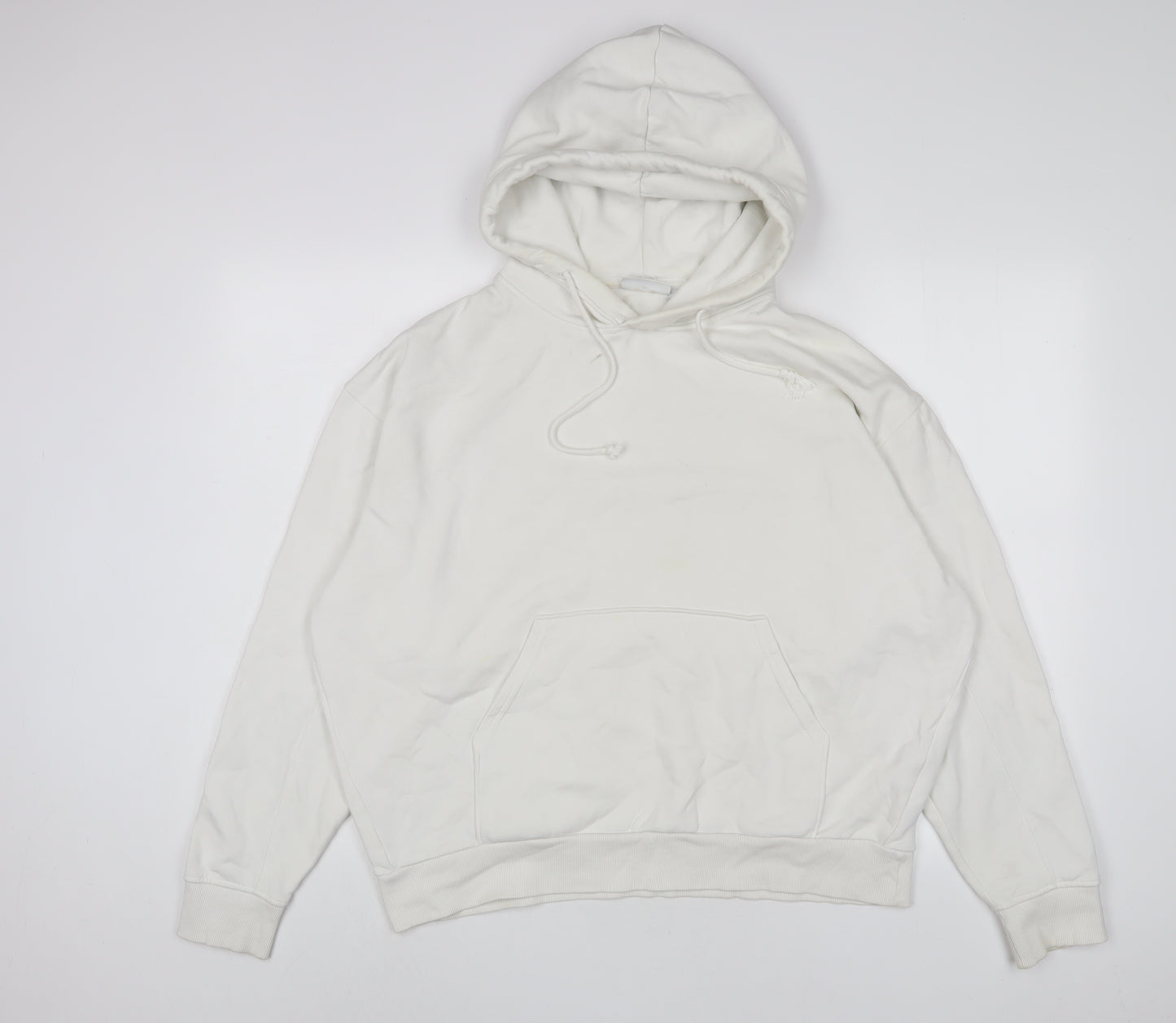 Weekday Womens White Cotton Pullover Hoodie Size S Pullover