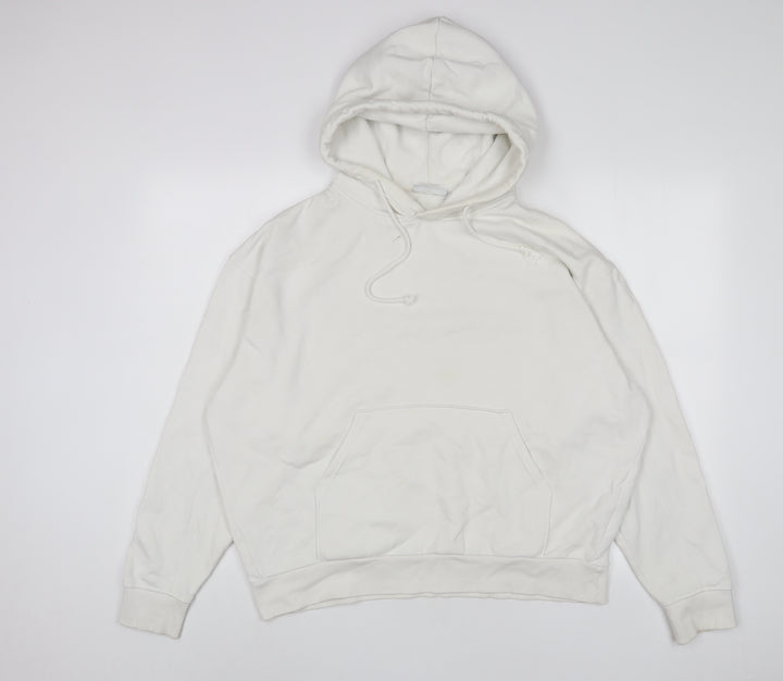 Weekday Womens White Cotton Pullover Hoodie Size S Pullover