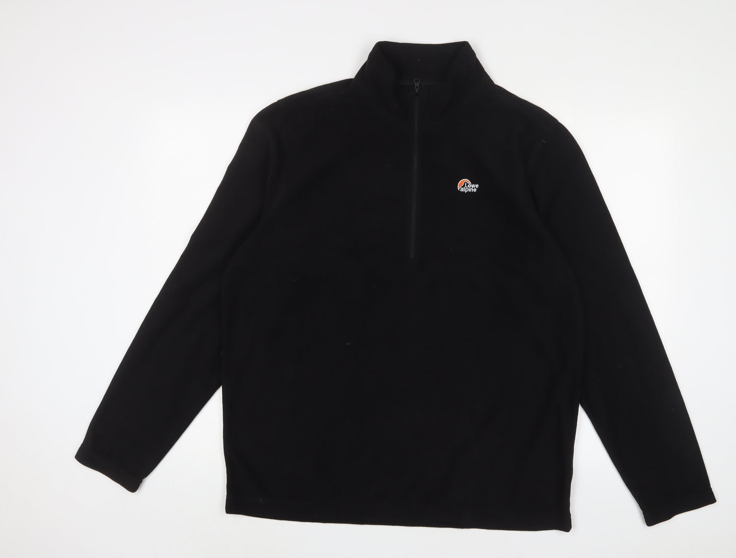 Lowe Alpine Mens Black Polyester Pullover Sweatshirt Size L - Logo, Embroidered