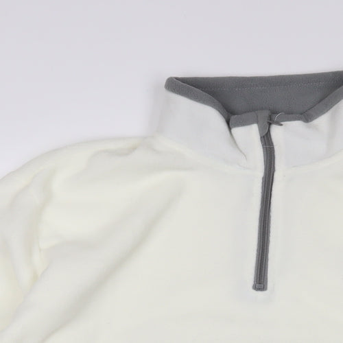 Atlas Mens White Polyester Pullover Sweatshirt Size L