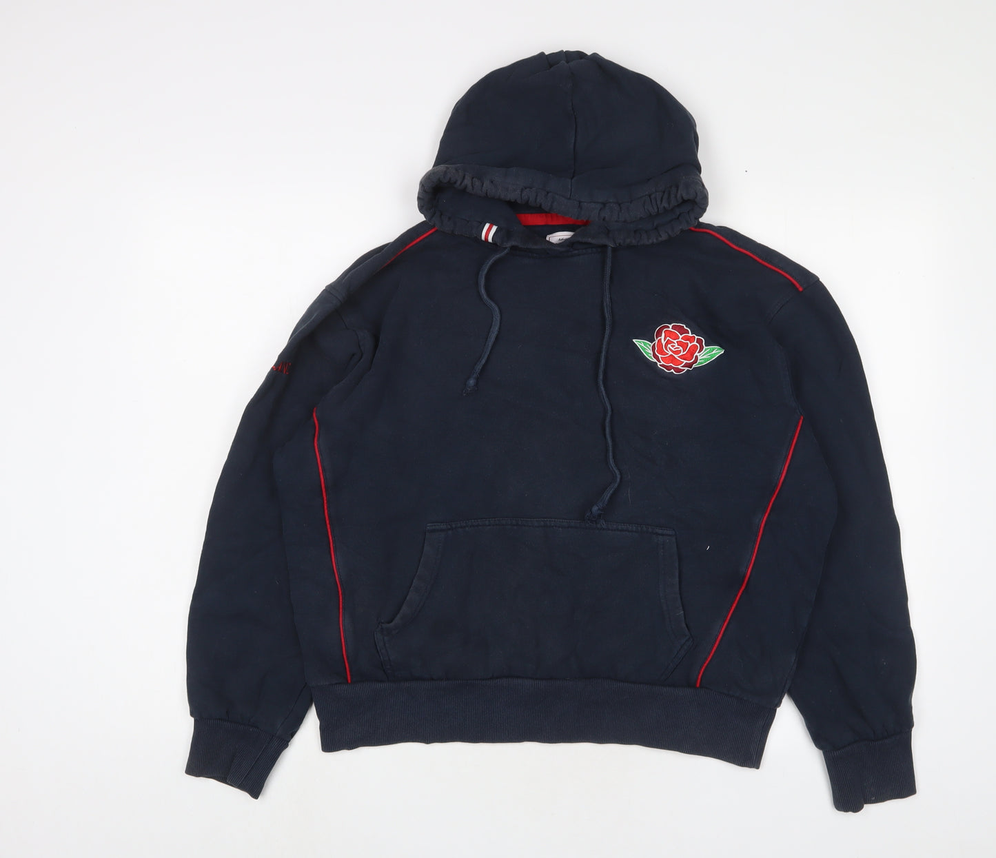 England Womens Blue Cotton Pullover Hoodie Size L Pullover - Logo, Embroidered