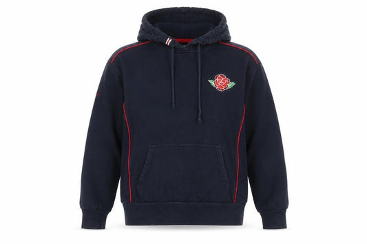 England Womens Blue Cotton Pullover Hoodie Size L Pullover - Logo, Embroidered