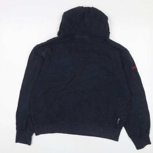 England Womens Blue Cotton Pullover Hoodie Size L Pullover - Logo, Embroidered