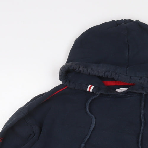England Womens Blue Cotton Pullover Hoodie Size L Pullover - Logo, Embroidered