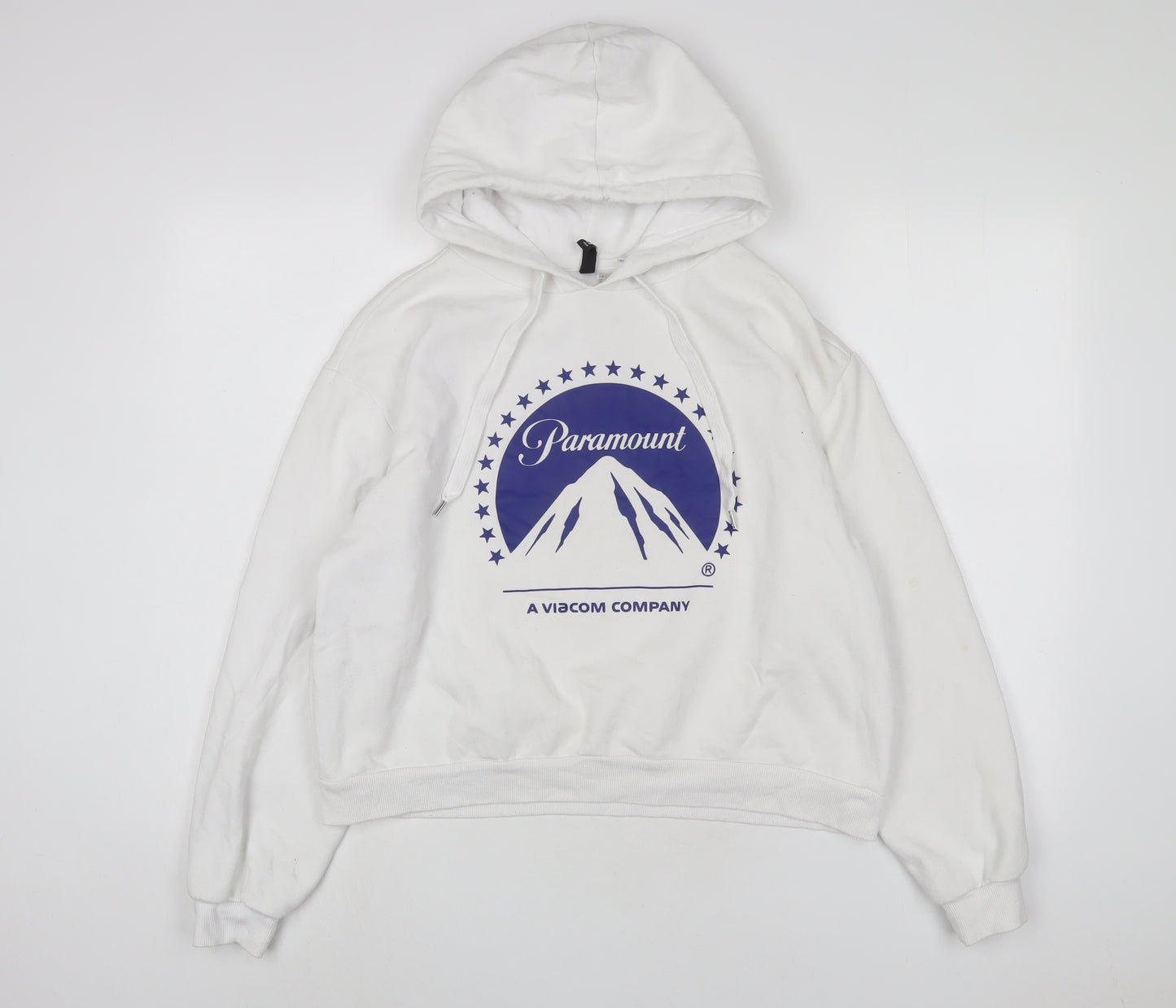 Paramount Womens White Cotton Pullover Hoodie Size L Pullover