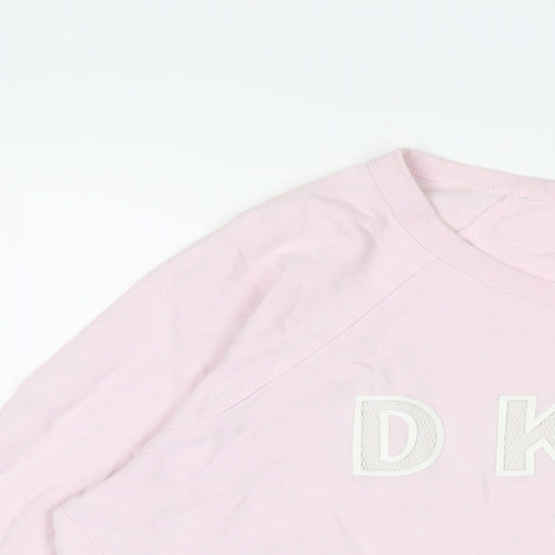 DKNY Womens Pink Cotton Pullover Sweatshirt Size L Pullover