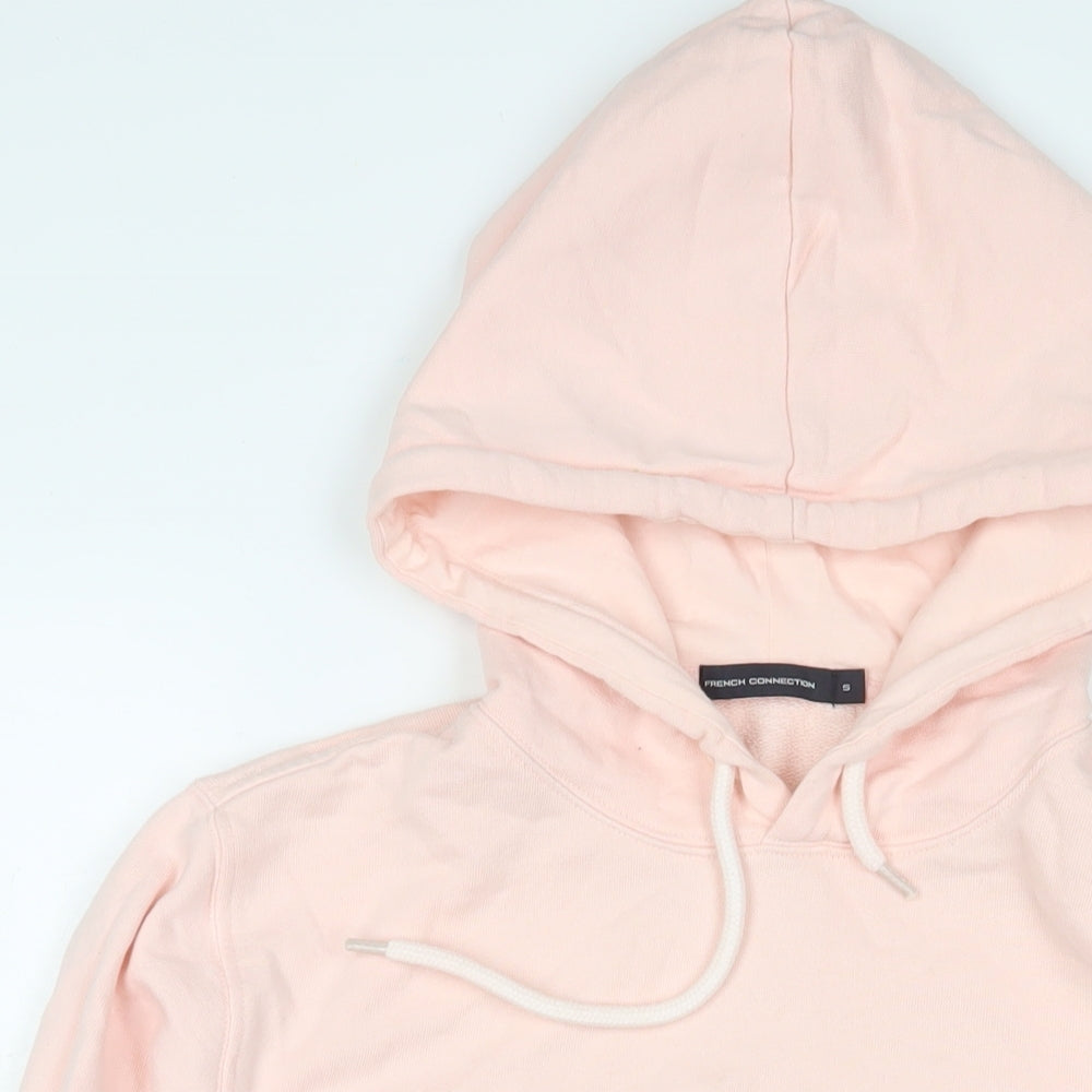 French Connection Womens Pink Cotton Pullover Hoodie Size S Pullover