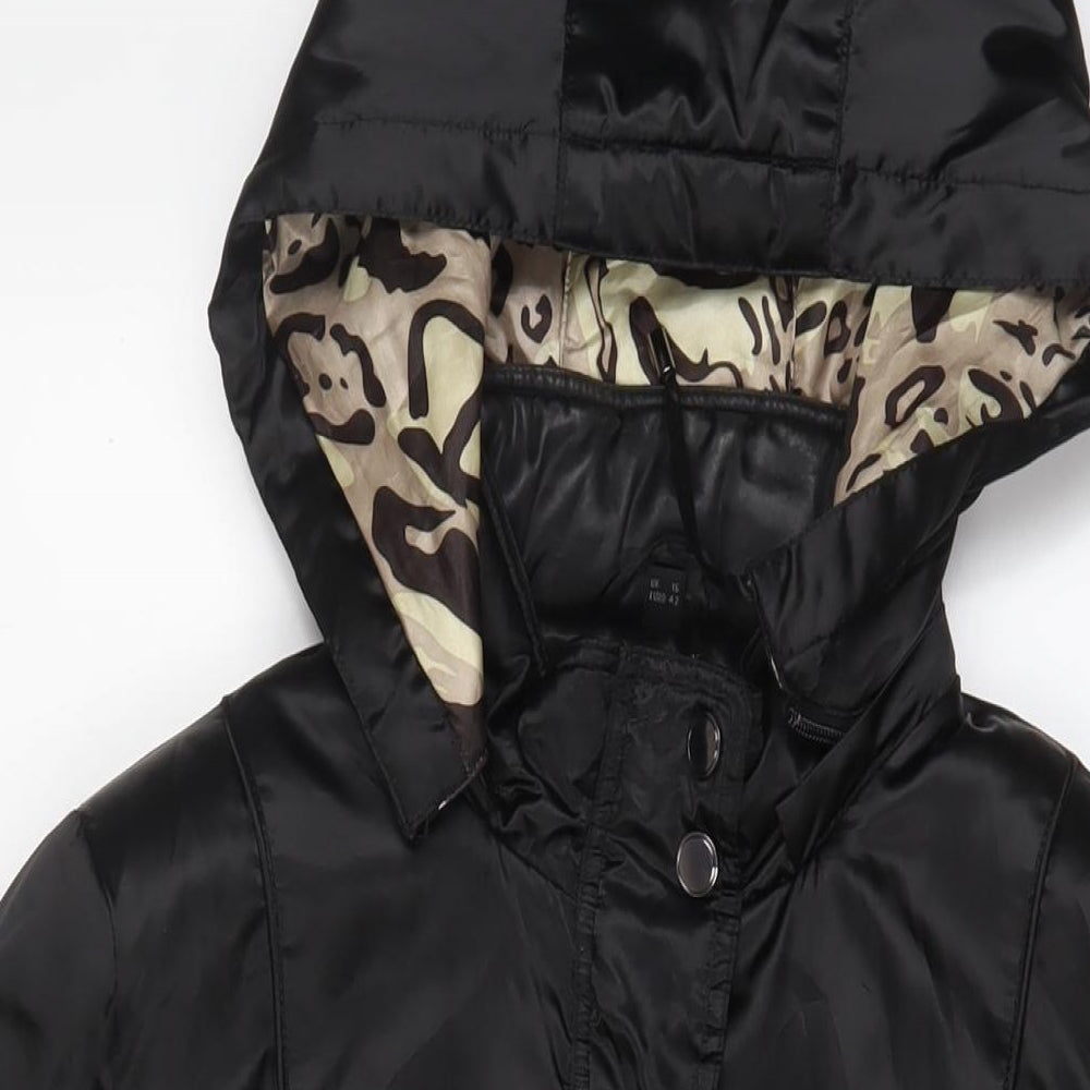 David Barry Womens Black Jacket Coat Size 16 Zip