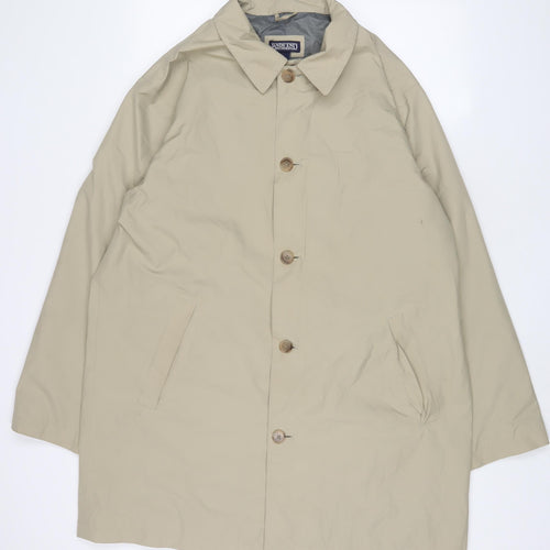 Landsend Womens Beige Overcoat Coat Size L Zip