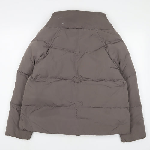 Wrap Womens Brown Puffer Jacket Coat Size 12 Zip