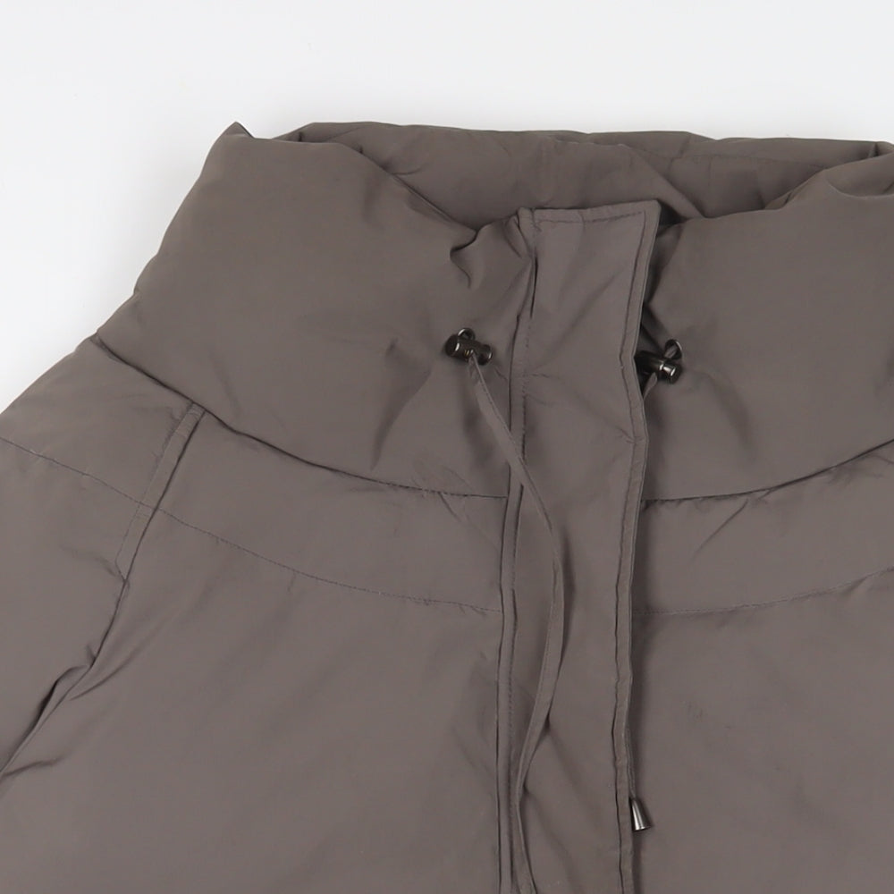 Wrap Womens Brown Puffer Jacket Coat Size 12 Zip