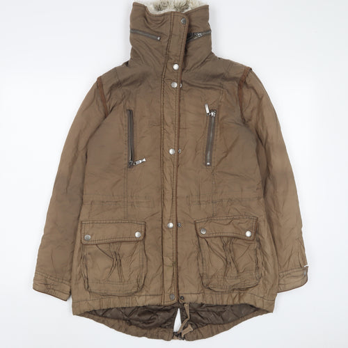 RJR.John Rocha Womens Brown Jacket Coat Size 10 Zip