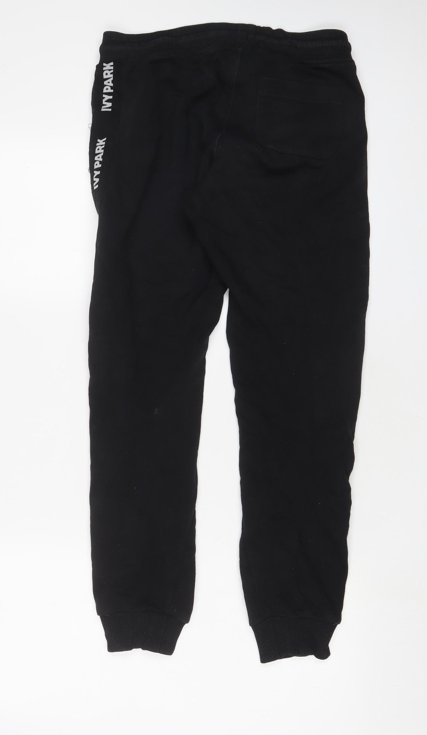 IVY PARK Womens Black Cotton Jogger Trousers Size S L28 in Regular Drawstring - Logo, Embroidered