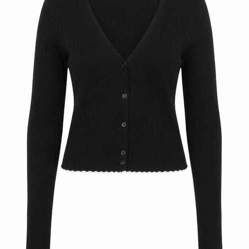 COLLUSION Womens Black V-Neck Acrylic Cardigan Jumper Size 8
