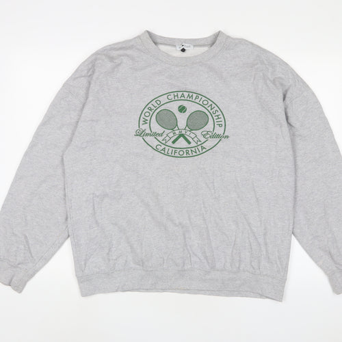Spotted Womens Grey Cotton Pullover Sweatshirt Size L Pullover - World Champion California